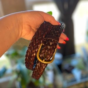 Vintage Leather Braided Belt